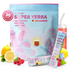 zooone Super Yerba | Yerba Mate Instant Tea Powder |  RASPBERRY LEMONADE Flavor | 30 Servings  LJ