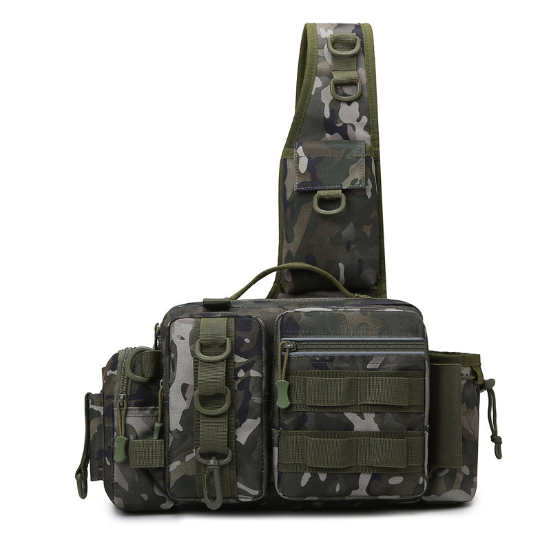 Fishing Tackle Backpack Fishing Fanny Pack Crossbody Bag Fishing Tackle Box Organizer with Rod & Gear Holder, Ideal for Fishing, Camping, Hiking and More!