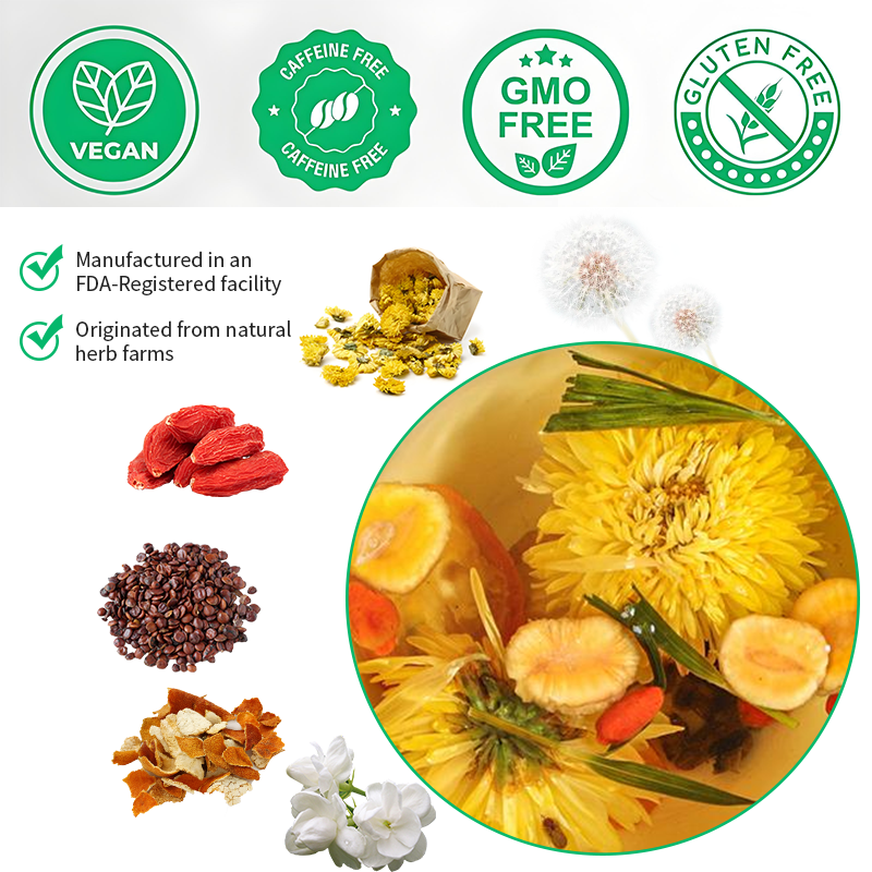 Organic liver nourishing and detoxifying tea, scented tea, red dates and wolfberry tea, men's tea, health tea
