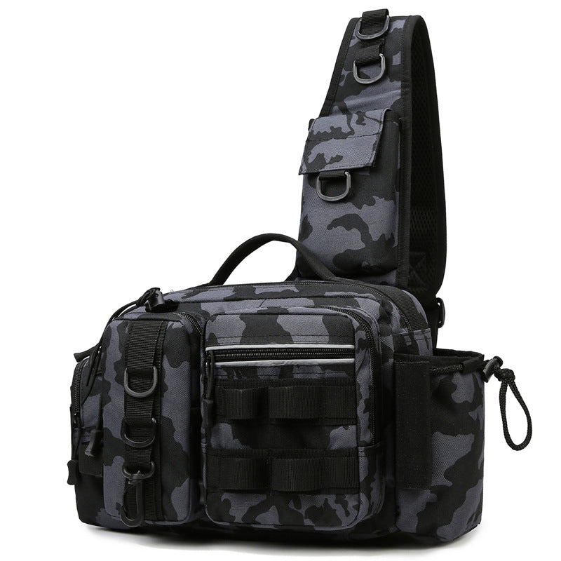 Fishing Tackle Backpack Fishing Fanny Pack Crossbody Bag Fishing Tackle Box Organizer with Rod & Gear Holder, Ideal for Fishing, Camping, Hiking and More!