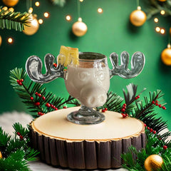 Antler-Shaped Glass Cup - Creative Christmas Gift, Unique Glass Drinkware, Perfect Holiday Decoration, Ideal for Family Gatherings and Collecting
