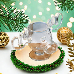 Antler-Shaped Glass Cup - Creative Christmas Gift, Unique Glass Drinkware, Perfect Holiday Decoration, Ideal for Family Gatherings and Collecting