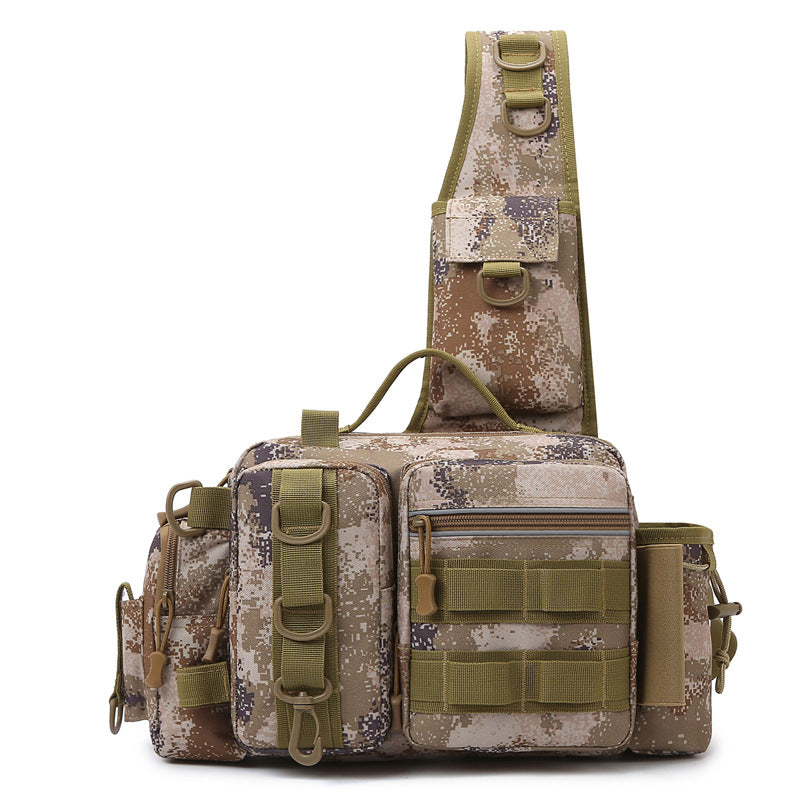 Fishing Tackle Backpack Fishing Fanny Pack Crossbody Bag Fishing Tackle Box Organizer with Rod & Gear Holder, Ideal for Fishing, Camping, Hiking and More!